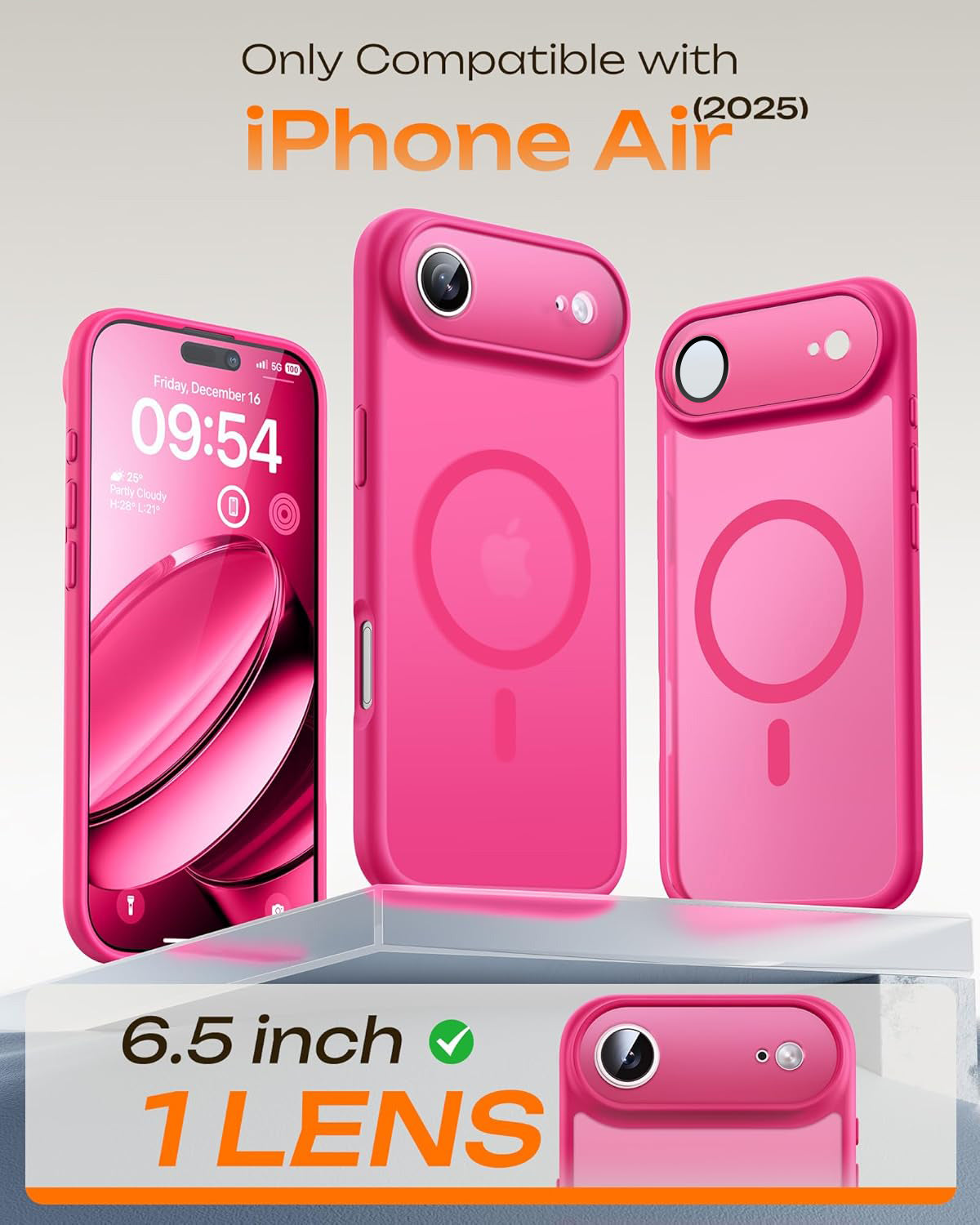 iPhone Air Hoesje - Roze - Matte Armor MagSafe Back Cover