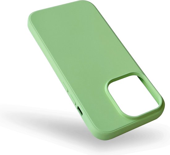 Apple iPhone 14 Pro Hoesje - Groen - Microfiber Siliconen Back Cover