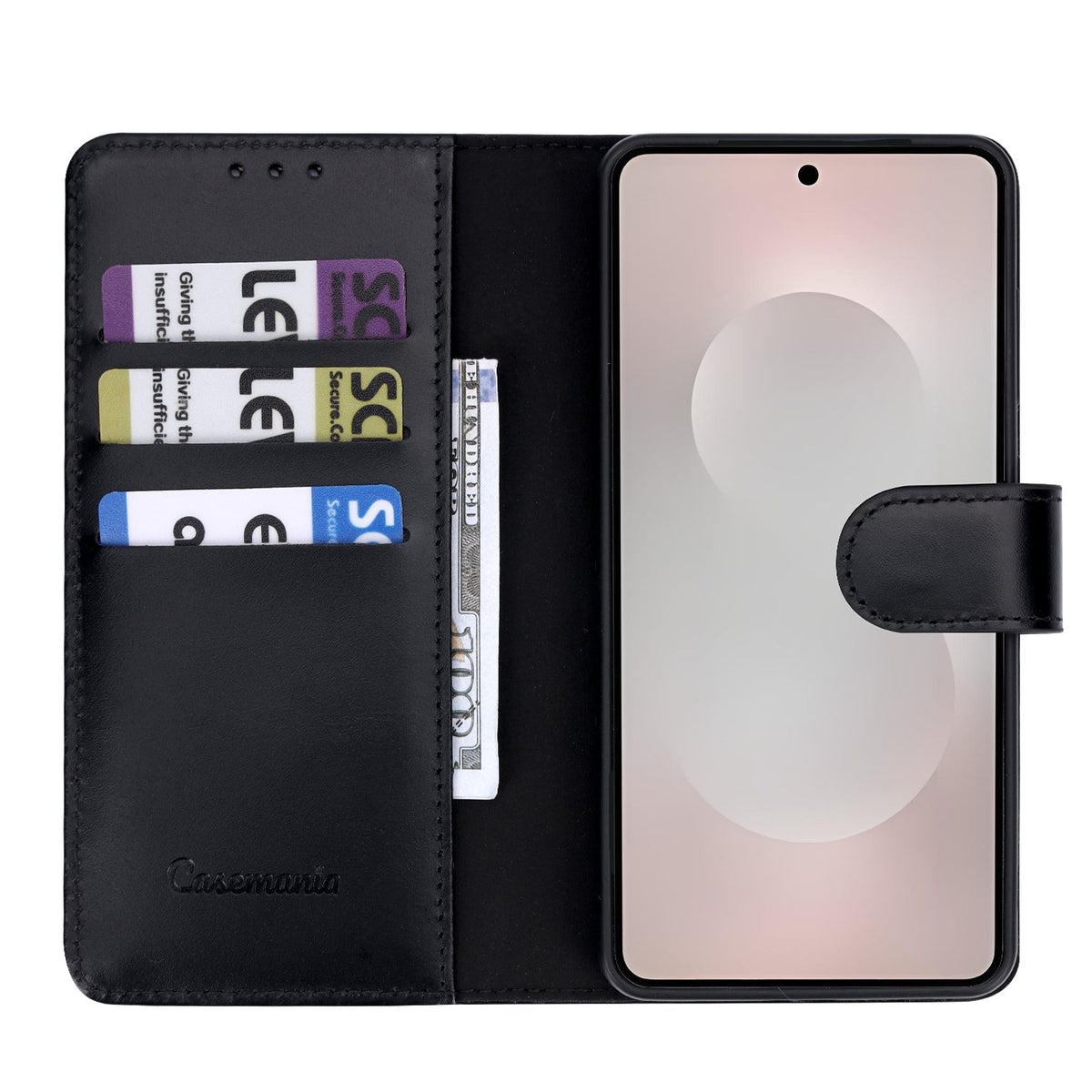 Samsung Galaxy S26 Ultra Hoesje - Onyx Black - Echt Leren Bookcase