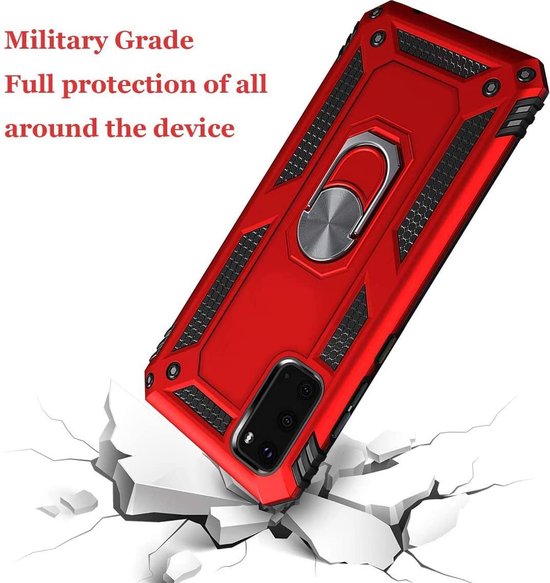 Samsung Galaxy S20 Hülle - Rot - Armor-Ständer-Backcover