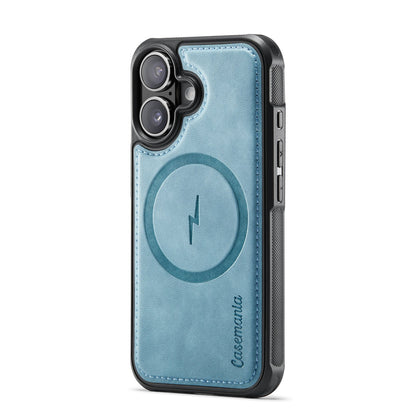 Apple iPhone 17 Hoesje - Aqua Blue - Kunstleer MagSafe Back Cover