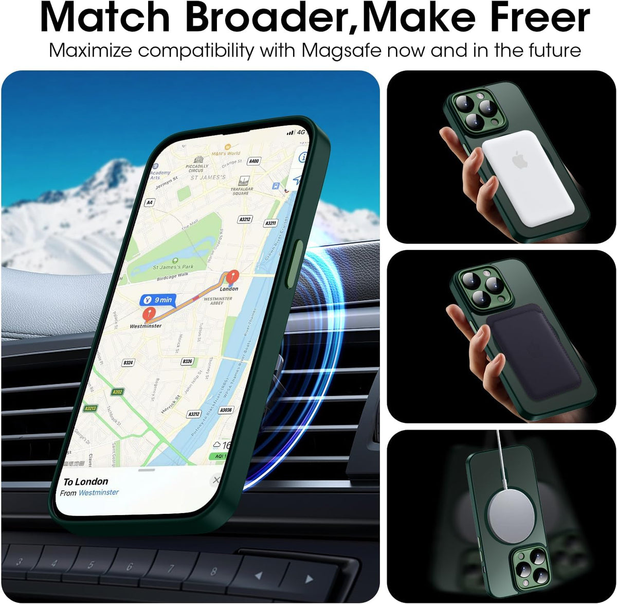 Apple iPhone 14 Pro Max Case - Green - Matte Armor MagSafe Back Cover
