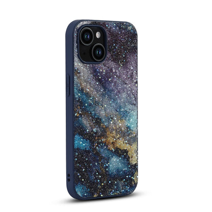 Apple iPhone 15 Case - Blue - Diamond Marble Glitter Back Cover