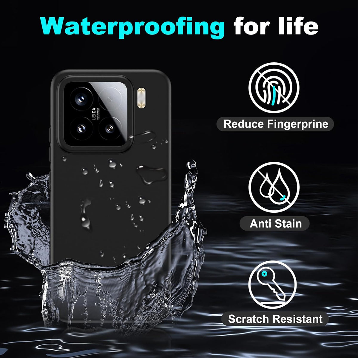 Coque Xiaomi 15 - Noir - Étui arrière en silicone