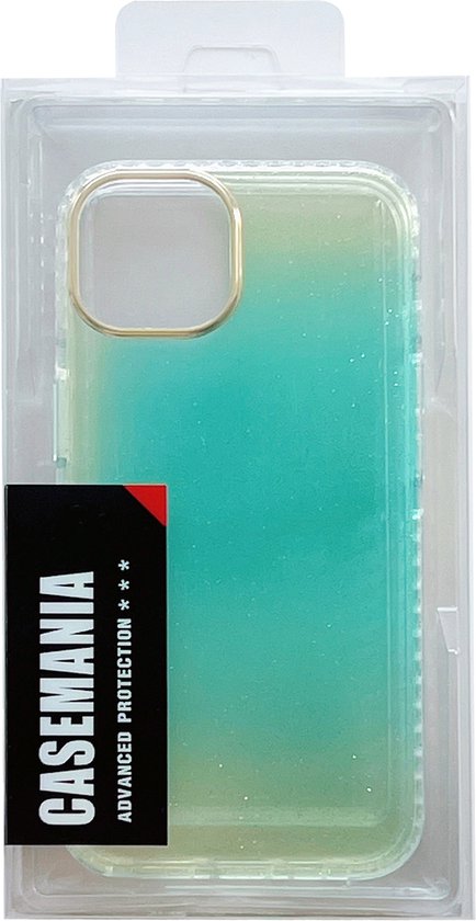 Apple iPhone 13 Pro Hoesje - Turquoise - Glitter Back Cover