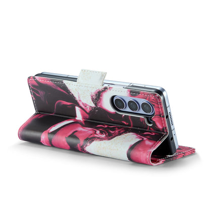 Samsung Galaxy Z Fold 5 Hoesje - Red Rhodonite - Marmer Bookcase
