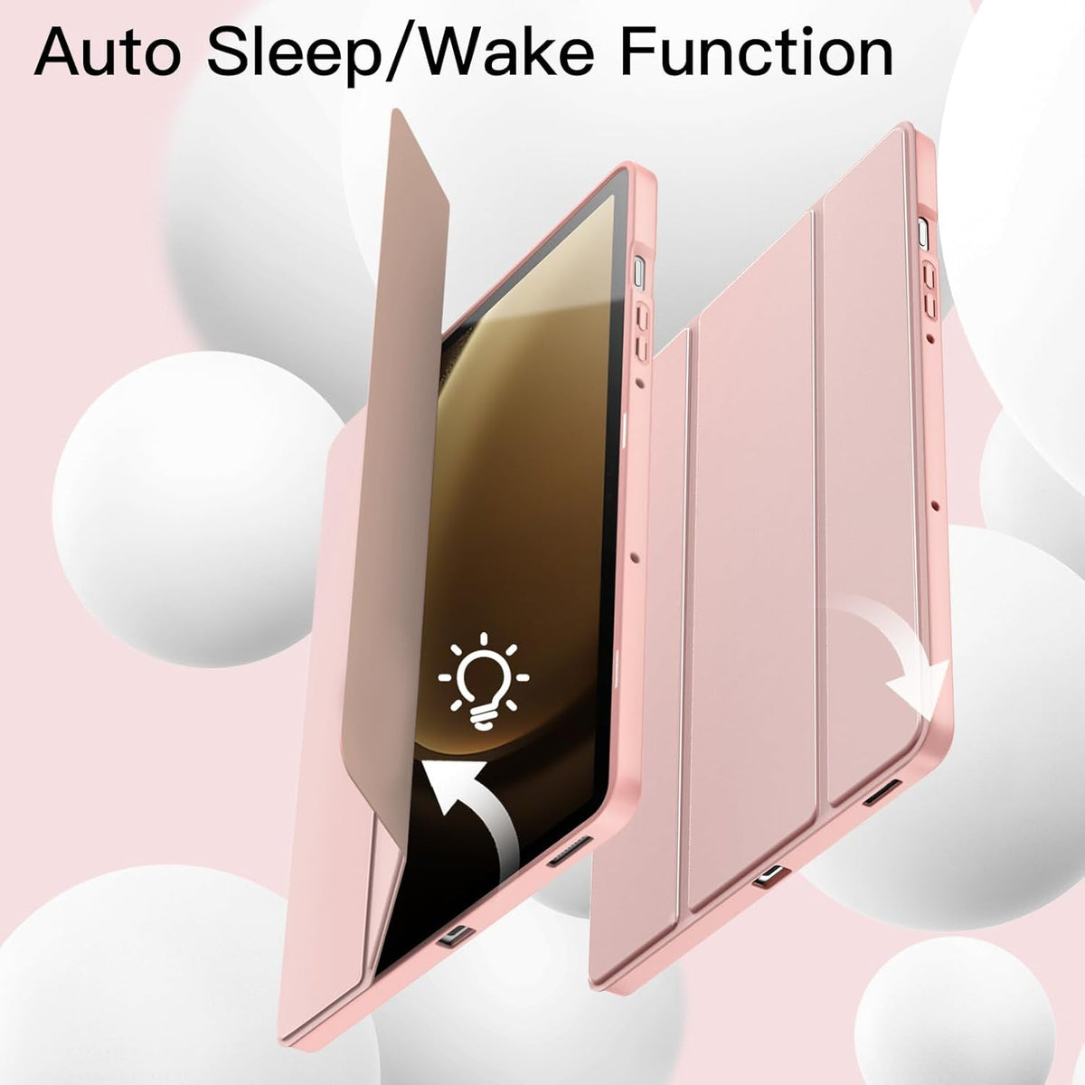 Samsung Galaxy Tab S10 FE Plus Tablethoes - Roze - Smart Cover