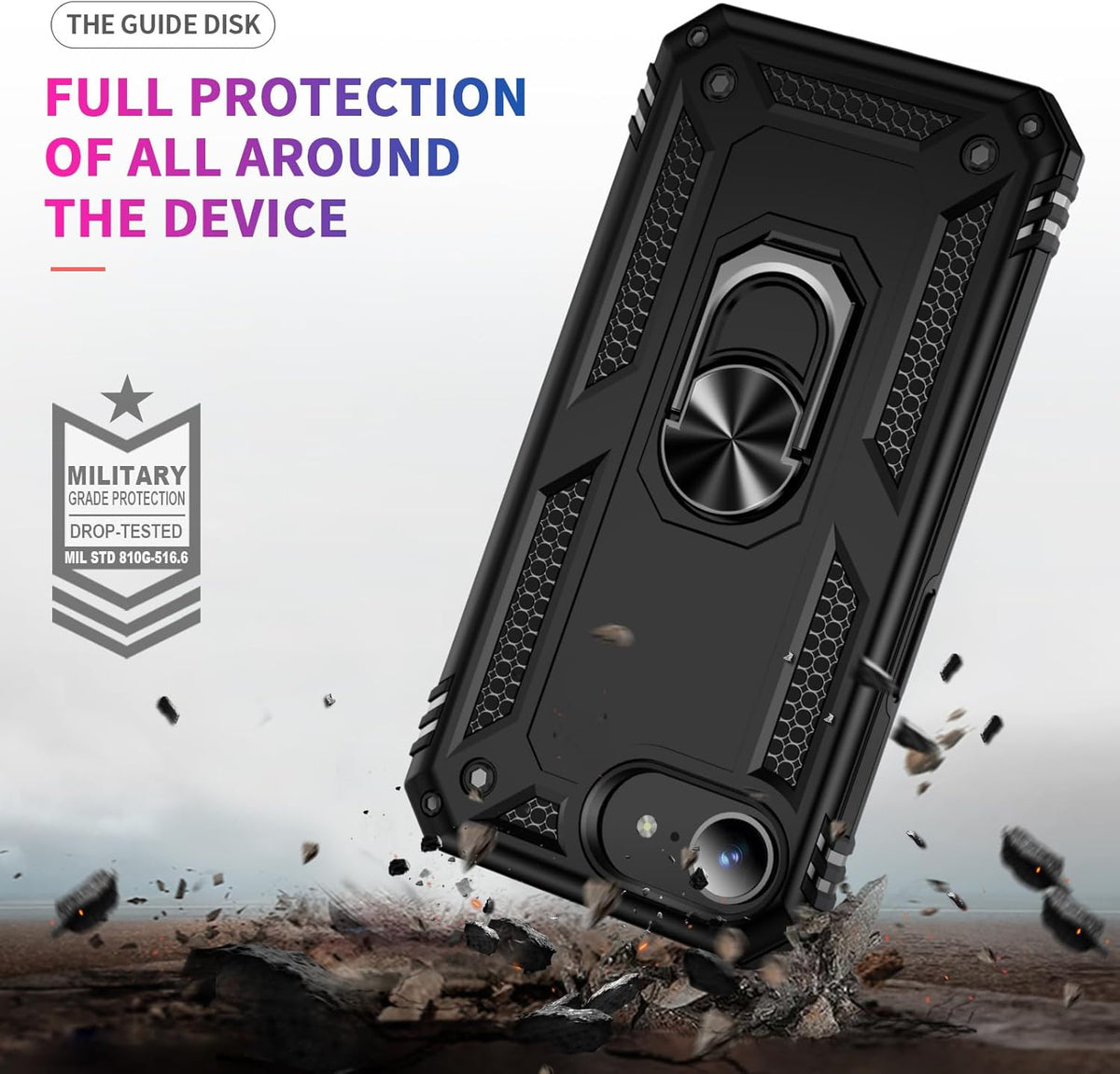 Apple iPhone 16e Case - Black - Armor Kickstand Back Cover