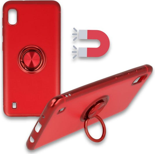 Samsung Galaxy A10 Hülle - Rot - Ring-Ständer Backcover