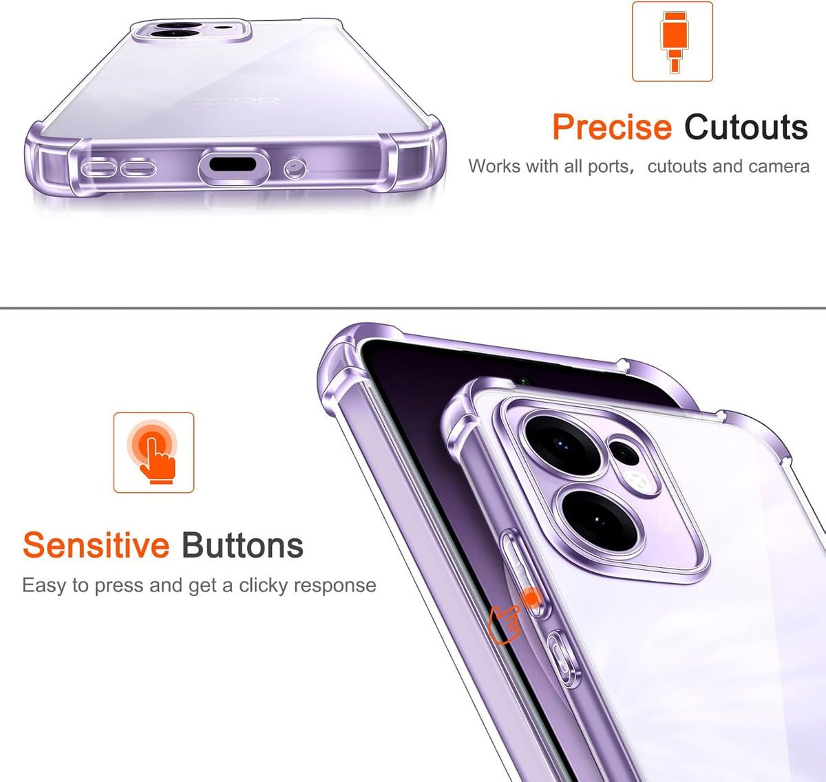 Oppo Reno 13 Hoesje - Transparant - Anti-Shock Back Cover