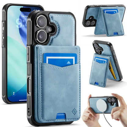 Apple iPhone 17 Hoesje - Aqua Blue - MagSafe Back Cover met Pasjeshouder