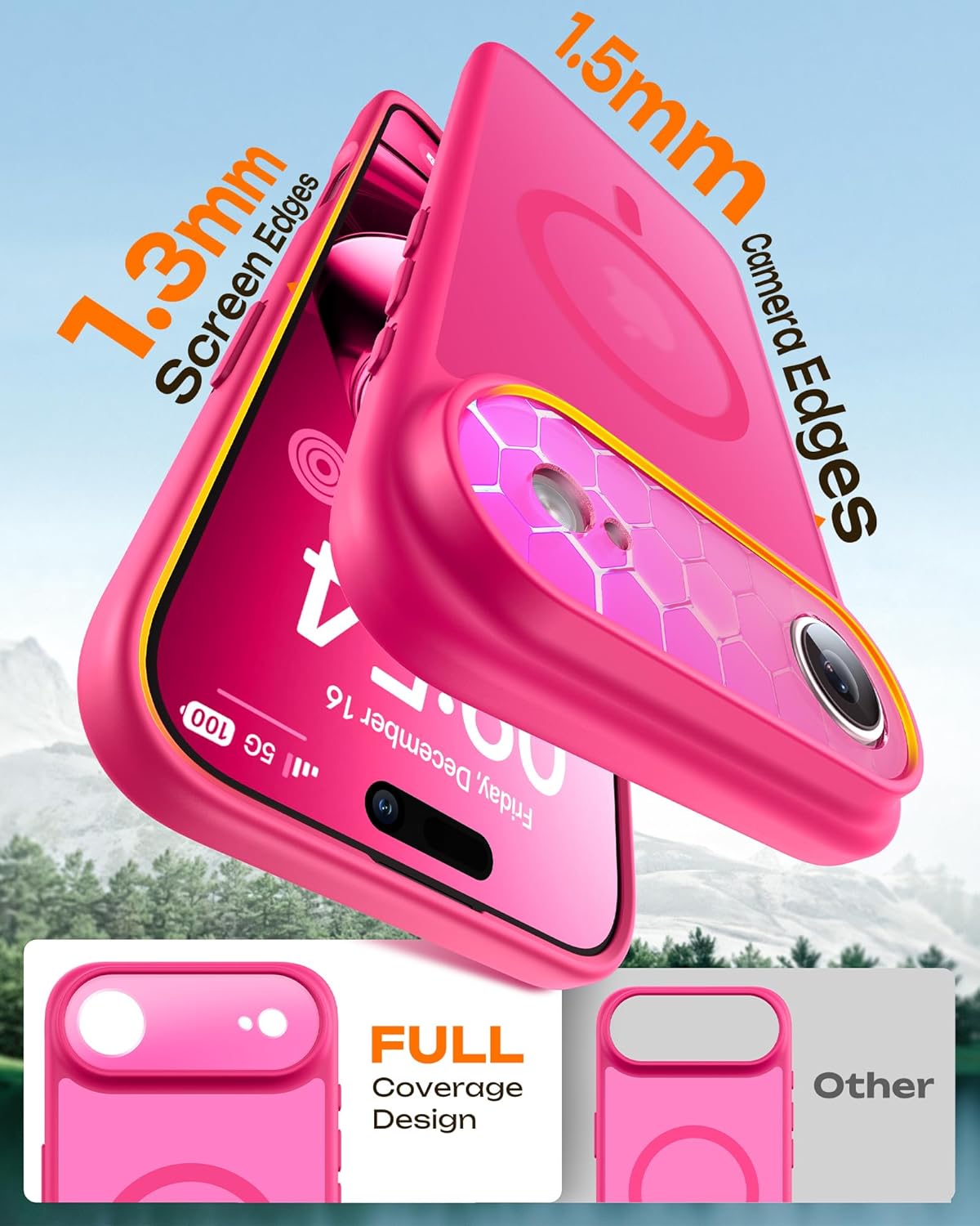iPhone 17 Case - Pink - Matte Armor MagSafe Back Cover
