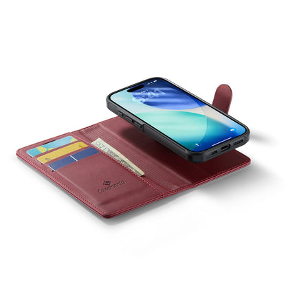 Apple iPhone 17 Hoesje - Burgundy Red - Luxe 2 in 1 MagSafe Bookcase