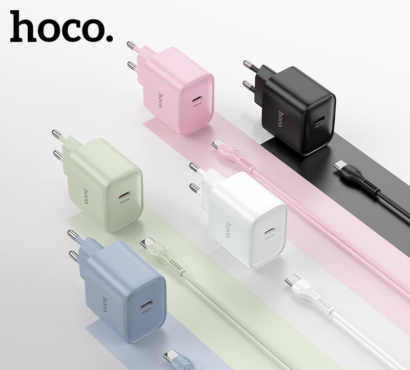 Hoco 25W USB-C Fast Charger with USB-C Cable 2m - Blue