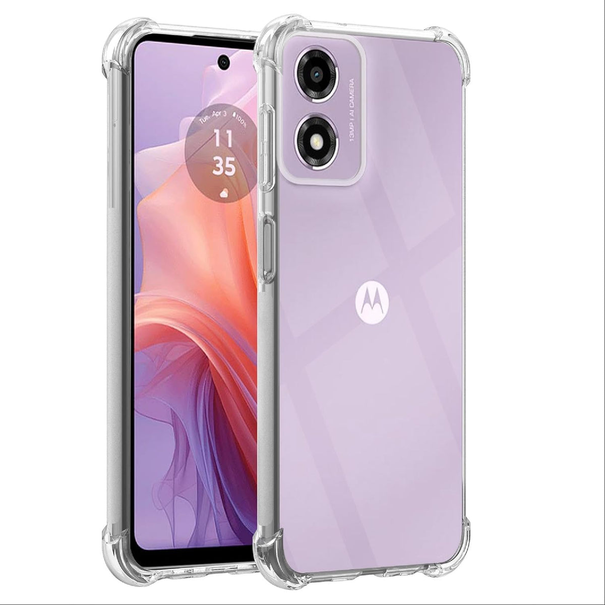 Motorola Moto E14 Case - Clear - Shockproof Back Cover
