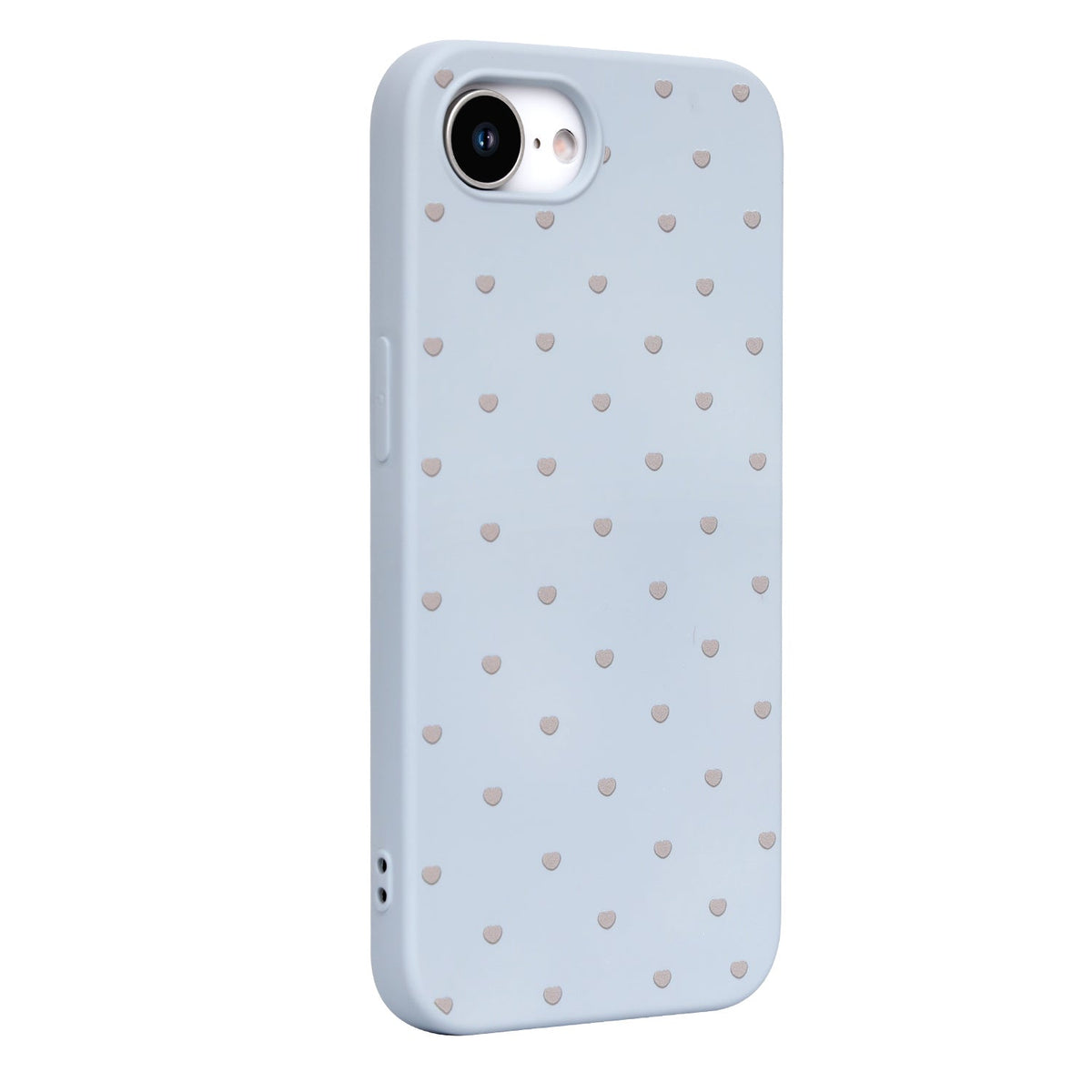 iPhone 16e Hoesje - Blauw - Stevige Siliconen Hartjes Print Back Cover