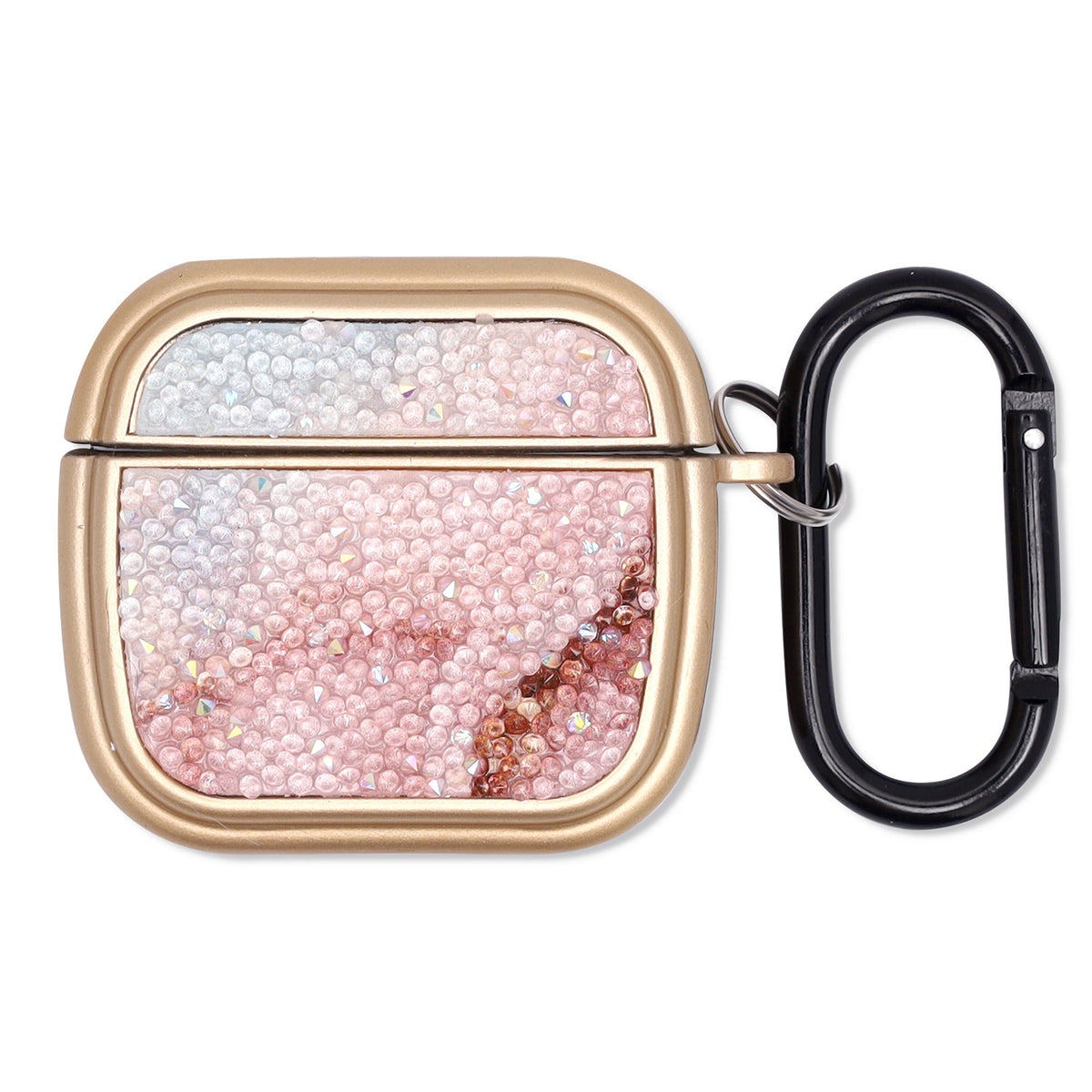 Apple AirPods 4 Hoesje - Diamant Marmer Glitter met Ring - Goud