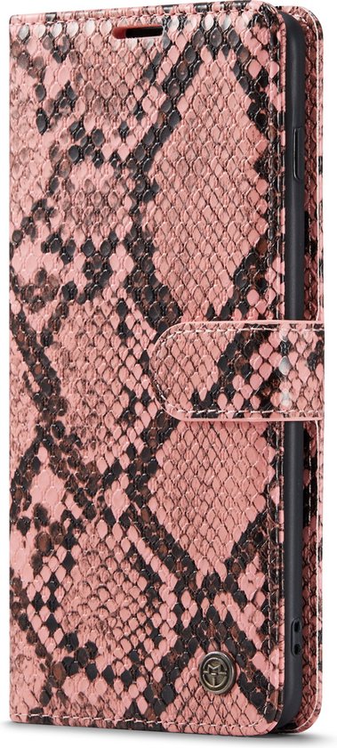 Samsung Galaxy S10+ Hoesje - Roze - Luxe Slangen Bookcase