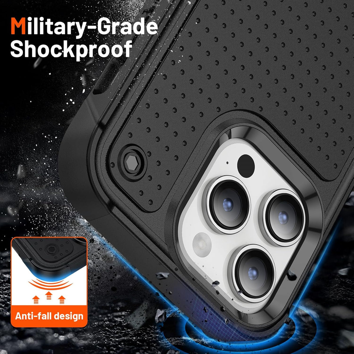 Apple iPhone 16 Pro Max Case - Black - Armor Back Cover