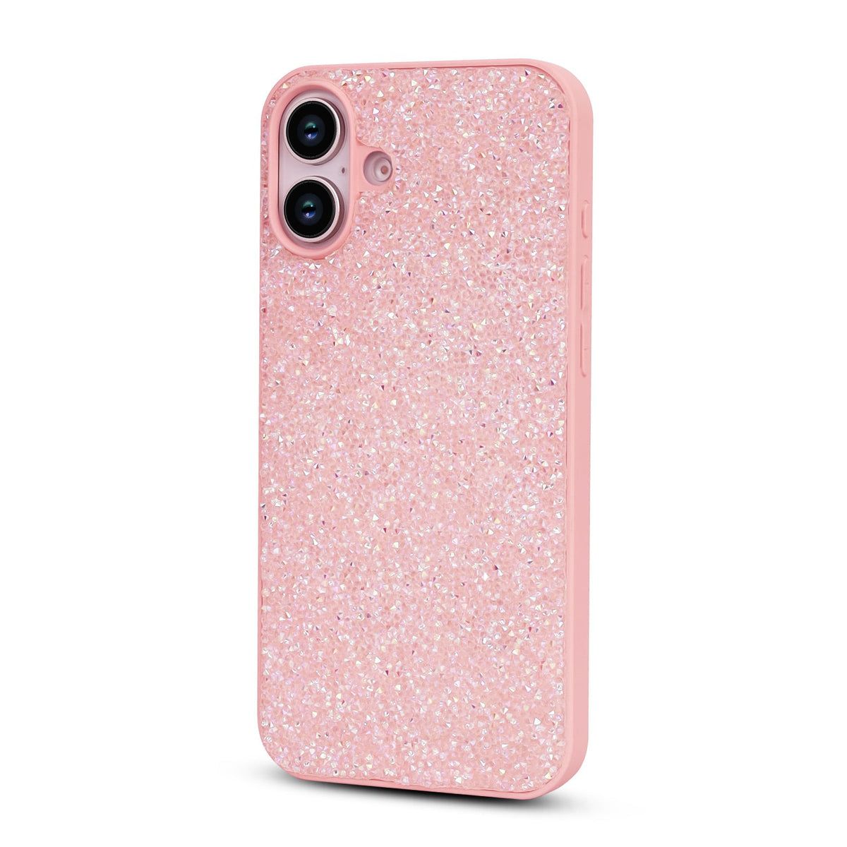 iPhone 16 Plus Hoesje - Roze - Diamant Glitter Back Cover