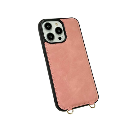 Apple iPhone 16 Pro Max Case - Pale Pink - Luxury Wallet Case with Phone Strap