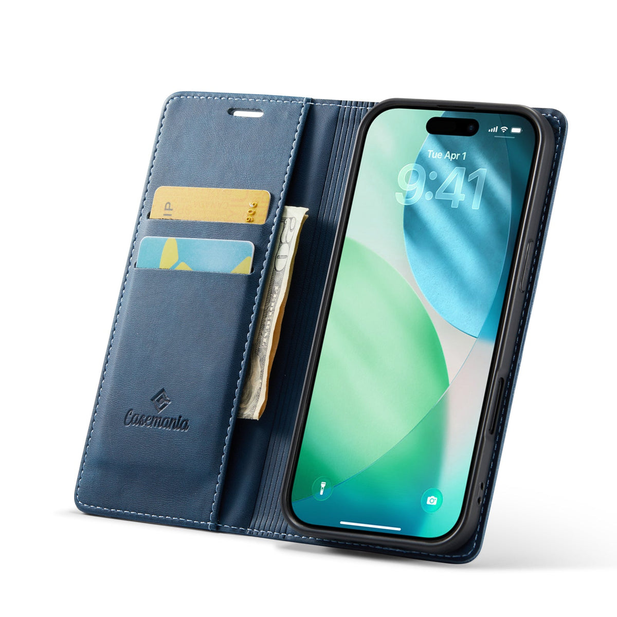 Apple iPhone Air Case - Navy Blue - Luxury Thin Wallet Case