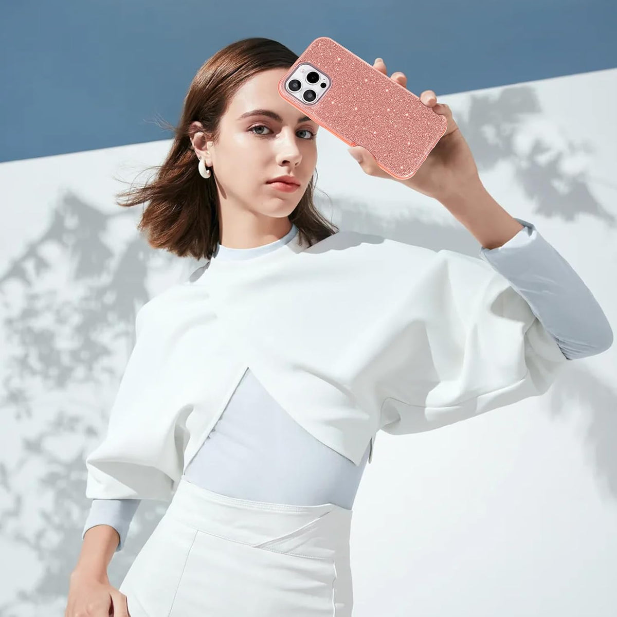 Apple iPhone 16 Pro Max Case - Pink - Glitter Back Cover