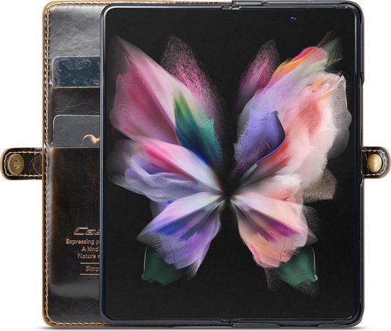 Samsung Galaxy Z Fold 4 Hoesje - Rustiek Sienna Brown - Dunne Bookcase