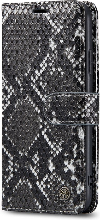 Apple iPhone X/10 Case - Black - Snake Print Flip Case