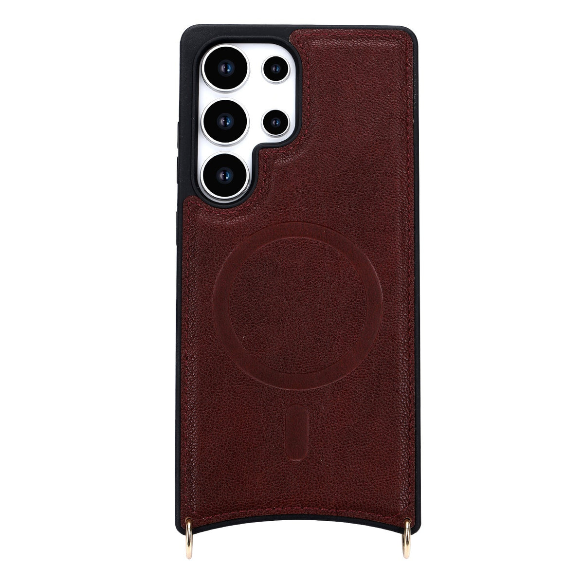 Samsung Galaxy S25 Ultra Hoesje - Wijn Rood - CM Amsterdam Back Cover met Telefoonkoord