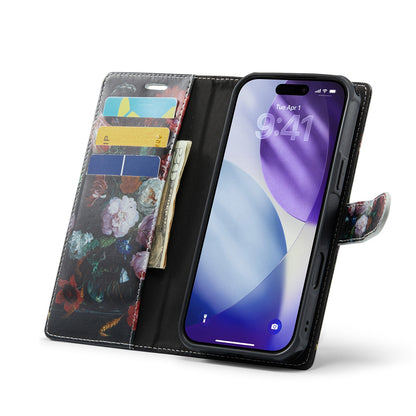 Apple iPhone 15 Hoesje - Stilleven met Bloemen - 2 in 1 MagSafe Bookcase