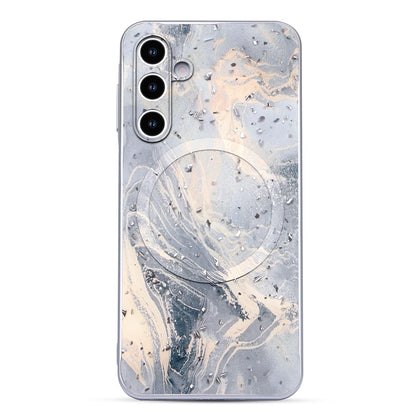 Samsung Galaxy S25 FE Case - Grey - Marble Glitter MagSafe Back Cover