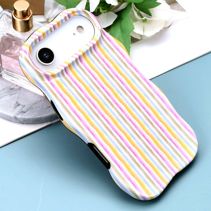 Apple iPhone Air Hoesje - Regenboog - Wave Edge Back Cover