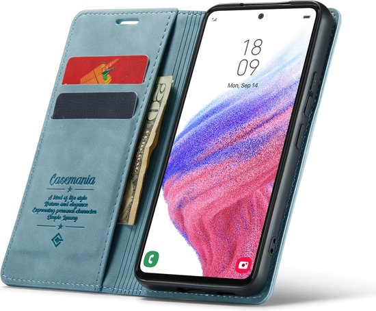 OPPO A57 Hoesje - Aqua Blue - Dunne Bookcase