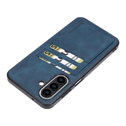 Samsung Galaxy A27 Hoesje - Navy Blue - Kunstleren Back Cover met Pasjeshouder