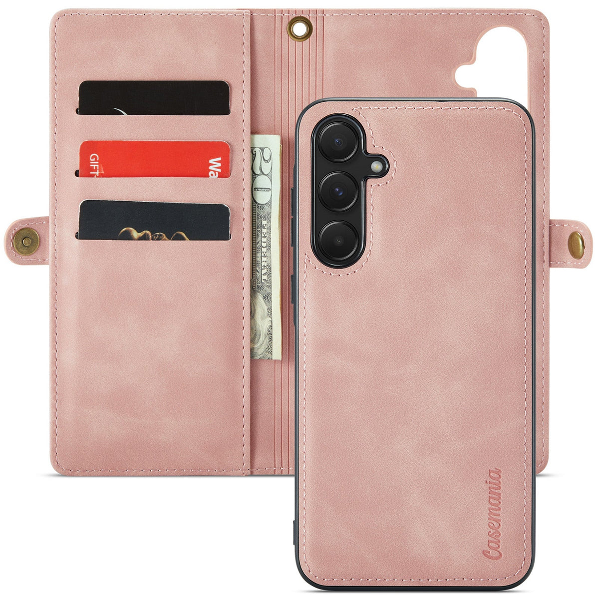 Samsung Galaxy A57 Hoesje - Pale Pink - 2 in 1 Bookcase met 10 Kaart Vakken