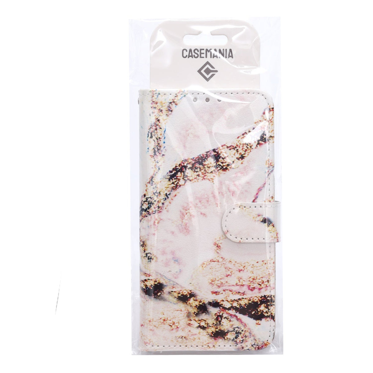 Apple iPhone 16e Hoesje - Zand Marmer - Print Bookcase