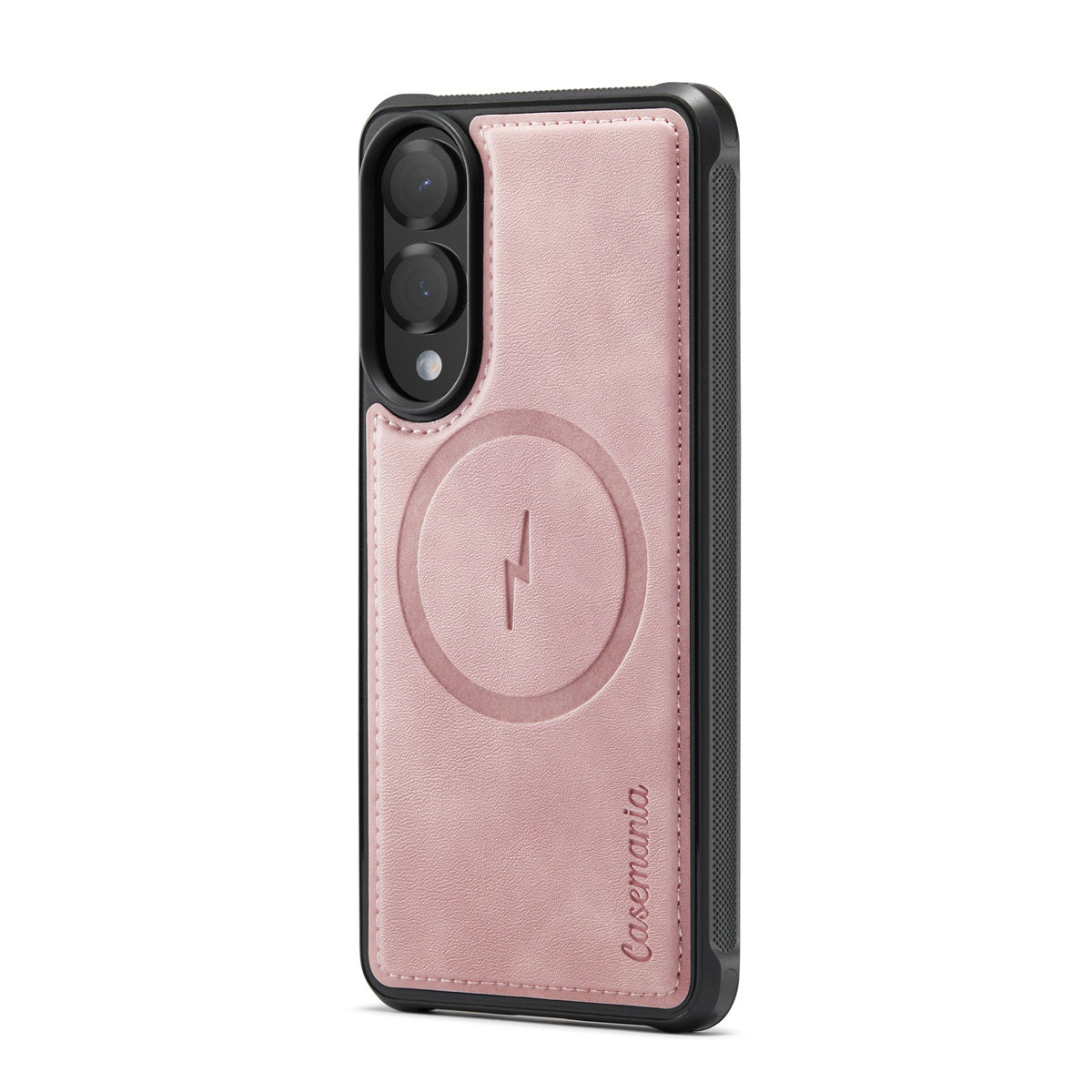 Samsung Galaxy S25 Edge Case - Pale Pink - Faux Leather MagSafe Back Cover