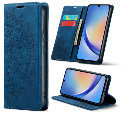 Samsung Galaxy A34 5G Hoesje - Navy Blue - Mandala Dunne Back Cover