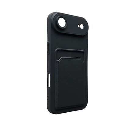 Apple iPhone Air Hülle - Schwarz mit Kartenfach - Stoßfestes Backcover mit Kartenfach