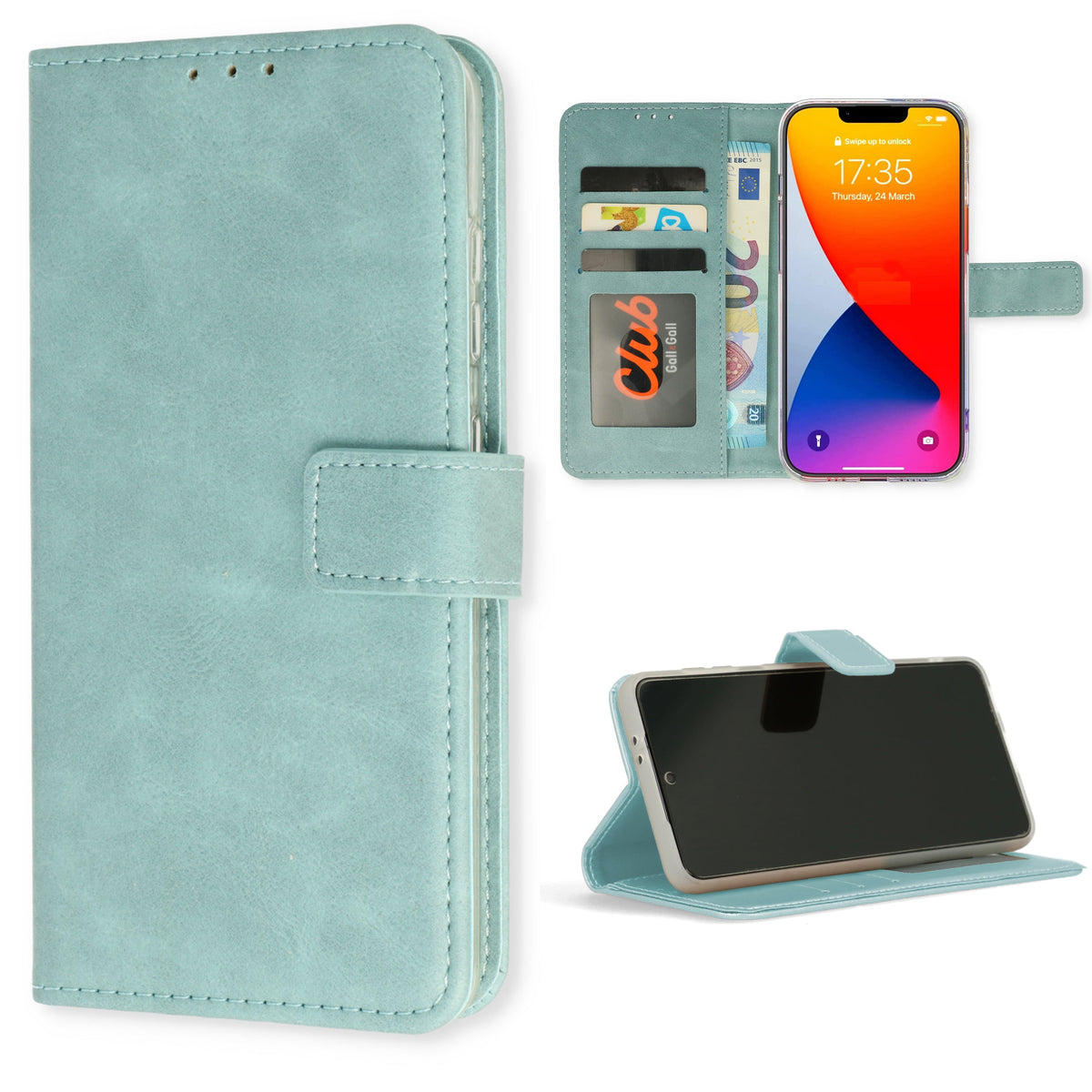 Apple iPhone 15 Pro Max Hoesje - Licht Blauw - Bookcase