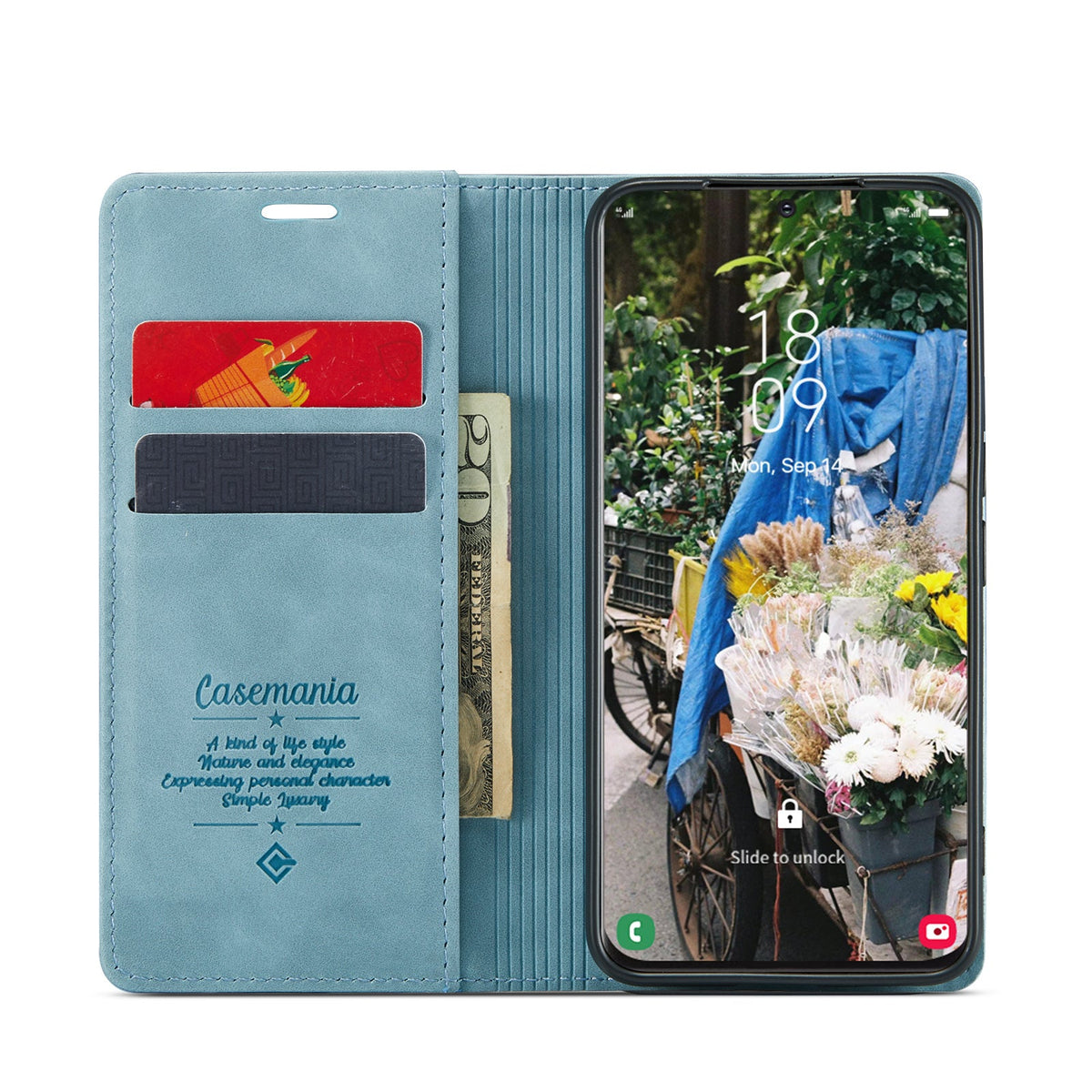 Samsung Galaxy S24 Plus Hoesje - Aqua Blue - Dunne Bookcase