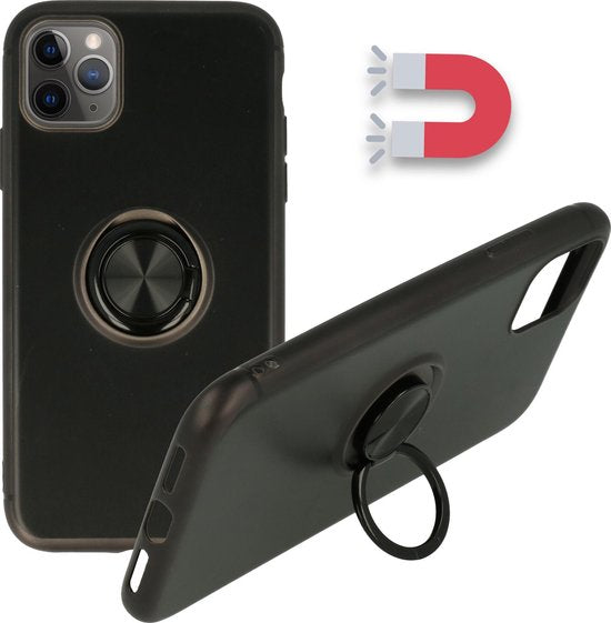 Apple iPhone 12 Pro Max Hoesje - Roségoud - Siliconen Ring Kickstand Back Cover