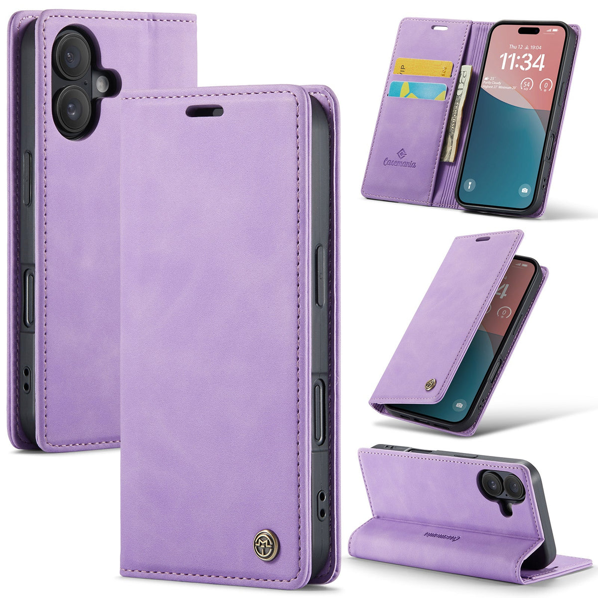 Apple iPhone 16 Case - Bright Lila - Slim Wallet Case