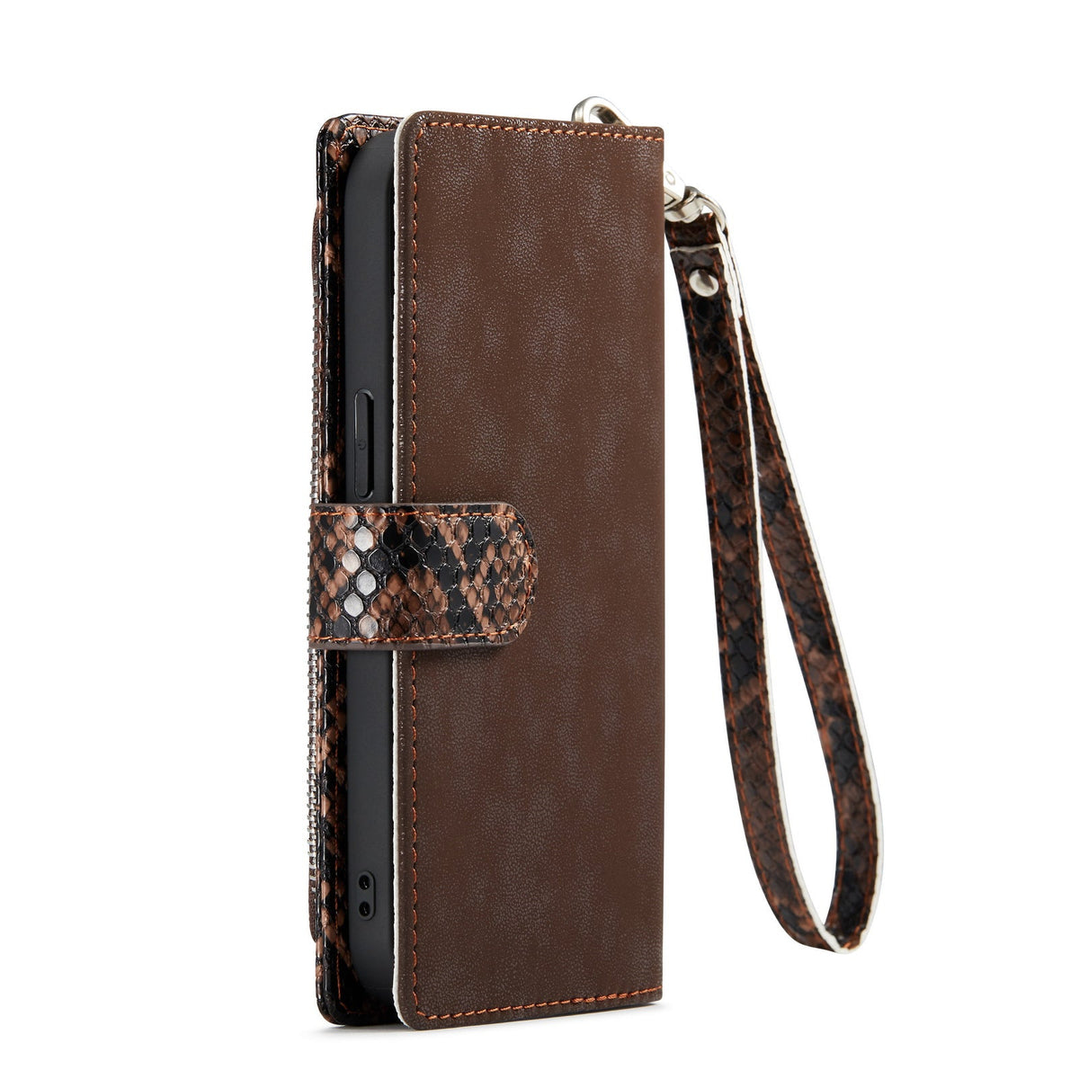 Apple iPhone 13 Hoesje - Bruin - Luxe Bookcase met Rits