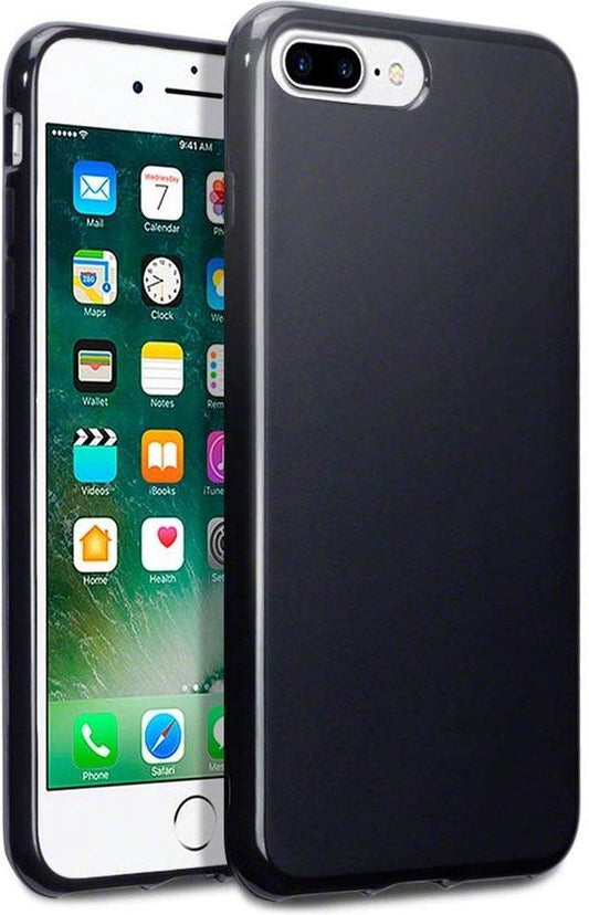 Apple iPhone 7 Plus Hoesje - Zwart - Siliconen Back Cover