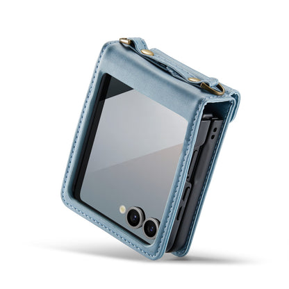 Samsung Galaxy Z Flip 7 Hoesje - Aqua Blue - Portemonnee Bookcase met Telefoonkoord