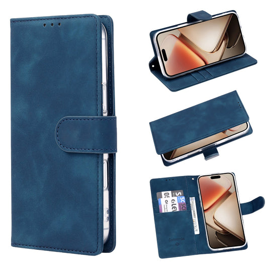 Apple iPhone 17e Hülle - Blau - Kunstleder Klapphülle