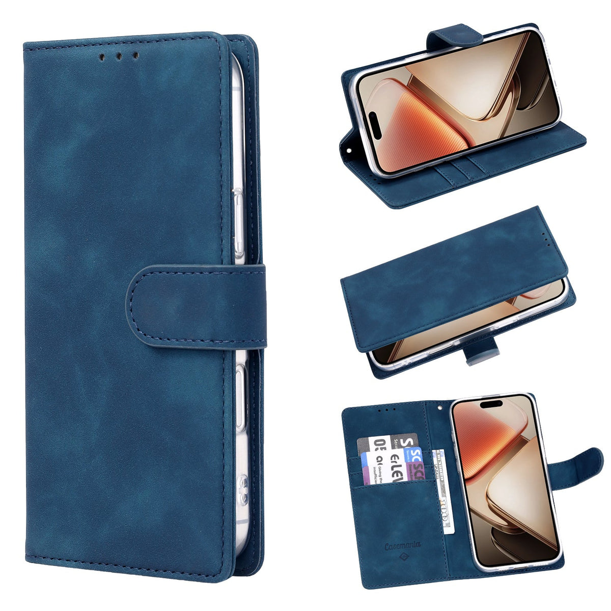 Apple iPhone 16e Hoesje - Blauw - Bookcase