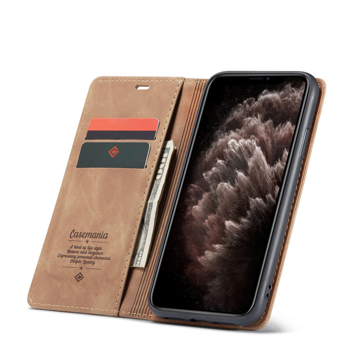 Apple iPhone 18 Pro Max Hoesje - Sienna Brown - Dunne Bookcase